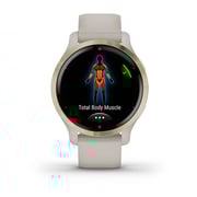 Garmin Venu 2s Gps Smartwatch (light Gold Stainless Steel Bezel, Light Sand Case, Silicone Band)