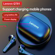 Lenovo Qt81 True Wireless Headphones TWS Earbuds Bluetooth 5.1 Stereo With Charging Box - Black