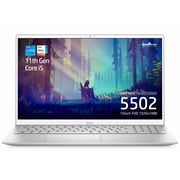 لاب توب ديل انسبايرون 5502 كور i5-1135G7 2.40 جيجاهيرتز 16 جيجا 512 جيجا اس اس دي انتل ايريس اكس اي جرافيكس 10 15.6 انش فل اتش دي فضي