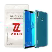 Zolo Shockproof Slim Soft Tpu Silicon Case Cover For Huawei Y9 -2019 Clear