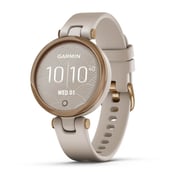 Garmin Lily Sports Rose Gold Bezel with Light Sand Case and Silicone Band Smartwatch