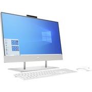 HP (2020) All-in-One Desktop - 11th Gen / Intel Core i7-1165G7 / 23.8inch FHD / 1TB HDD+256GB SSD / 16GB RAM / Shared Intel Iris X Graphics / Windows 10 Home / English & Arabic Keyboard / Silver / Middle East Version - [24D-P1000]