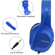 Sades SA-721 Spirits Wired On Ear Gaming Headset Blue