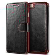 Vrs Design Iphone 7 Dandy Layered Wallet Cover/case - Black/wine Red