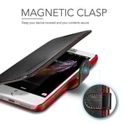 Vrs Design Iphone 7 Dandy Layered Wallet Cover/case - Black/wine Red