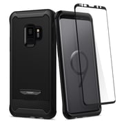 Spigen Reventon Designed For Samsung Galaxy S9 Case Cover - Black - Full 360 Protection With Glas.tr Curved Glass Screen Protector
