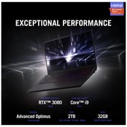 Asus ROG Zephyrus S17 Gaming Laptop - 11th Gen – Core i9 2.5GHz 32GB 2TB 16GB Win10 17.3inch WQHD Black NVIDIA GeForce RTX 3080 English/Arabic Keyboard GX703HS K4021T (2021) Middle East Version