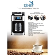 Zenet Coffe Maker With Grinder ZCM-60G