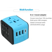 Maxguard Veloce-Series Universal Travel Adapter Blue/Black