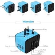 Maxguard Veloce-Series Universal Travel Adapter Blue/Black