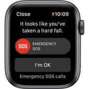 Apple Watch SE جي بي إس - 40 مم - هيكل رمادي من الألمنيوم - حزام رياضي منتصف الليل - عادي