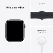 Apple Watch SE جي بي إس - 40 مم - هيكل رمادي من الألمنيوم - حزام رياضي منتصف الليل - عادي