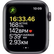 Apple Watch SE GPS+Cellular 44mm Space Grey Aluminium Case Midnight Sport Band - Regular - Middle East Version