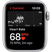Apple Watch SE GPS + Cellular 40 ملم هيكل فضي من الألومنيوم باللون الأزرق / حزام رياضي أخضر موس