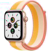 Apple Watch SE GPS+Cellular 44mm Gold Aluminium Case Maize/White Sport Loop - Middle East Version
