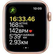 Apple Watch SE GPS+Cellular 44mm Gold Aluminium Case Maize/White Sport Loop - Middle East Version
