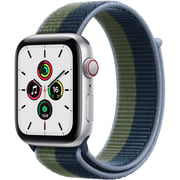 Apple Watch SE GPS+Cellular 44mm Silver Aluminium Case Abyss Blue/Moss Green Sport Loop- Middle East Version