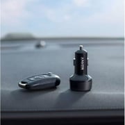 أنكر باور درايف PD + 2 USB شاحن سيارة أسود / رمادي