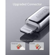 أنكر باورلاين + II كابل USB من النوع C إلى Lightning بطول 0.9 متر فضي