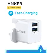 Anker Powerport Mini Dual Port Usb Plug Charger| Uk Wall Charger|mobile Phone Charger|12w-2.4a A2620k22 White