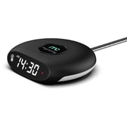 Mycandy Multifunctional Fast Wireless Charger with Digital Alarm Clock Black