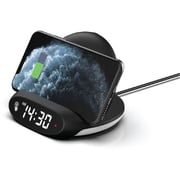 Mycandy Multifunctional Fast Wireless Charger with Digital Alarm Clock Black