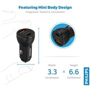 Philips Dual Port USB Car Charger Black