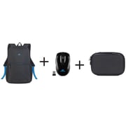 Riva Case Backpack Black + Hard Drive Case Black + Wireless Mouse Black
