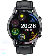 Xcell Classic-3Talk Smart Watch Black With Black Leather Strap