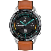 Xcell Classic-3Talk Smart Watch Silver With Brown Leather Strap