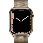 Apple Watch Series 7 GPS + Cellular, 41mm Gold Stainless Steel Case with Gold Milanese Loop - Middle East Version