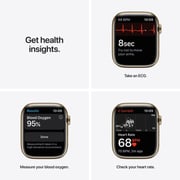 Apple Watch Series 7 GPS + Cellular, 41mm Gold Stainless Steel Case with Gold Milanese Loop - Middle East Version