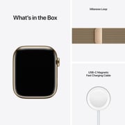 Apple Watch Series 7 GPS + Cellular, 41mm Gold Stainless Steel Case with Gold Milanese Loop - Middle East Version