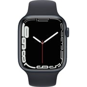 Apple Watch Series 7 GPS + Cellular، 45mm Midnight Aluminium Case with Midnight Sport Band - عادي - إصدار الشرق الأوسط