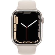 Apple Watch Series 7 GPS + Cellular, 45mm Starlight Aluminium Case with Starlight Sport Band - Middle East Version