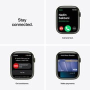 Apple Watch Series 7 GPS + Cellular ، هيكل من الألمنيوم الأخضر مقاس 45 ملم مع حزام Clover الرياضي - عادي