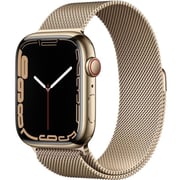 Apple Watch Series 7 GPS + Cellular, 45mm Gold Stainless Steel Case with Gold Milanese Loop