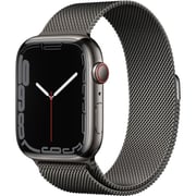 Apple Watch Series 7 GPS + Cellular, 45mm Graphite Stainless Steel Case with Graphite Milanese Loop