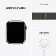 Apple Watch Series 7 GPS + Cellular, 45mm Graphite Stainless Steel Case with Graphite Milanese Loop