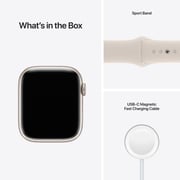 Apple Watch Series 7 GPS, 41mm Starlight Aluminium Case with Starlight Sport Band – Middle East Version