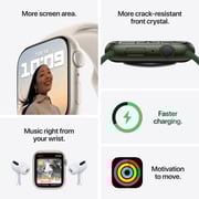 Apple Watch Series 7 GPS, 41mm Starlight Aluminium Case with Starlight Sport Band – Middle East Version