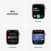 Apple Watch Series 7 GPS ، هيكل من الألمنيوم Starlight مقاس 41 ملم مع سوار رياضي Starlight - عادي