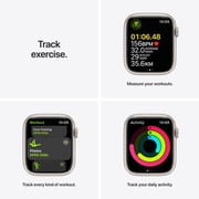 Apple Watch Series 7 GPS ، هيكل من الألمنيوم Starlight مقاس 41 ملم مع سوار رياضي Starlight - عادي