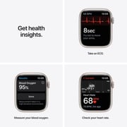 Apple Watch Series 7 GPS ، هيكل من الألمنيوم Starlight مقاس 41 ملم مع سوار رياضي Starlight - عادي