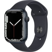 Apple Watch Series 7 GPS ، هيكل من الألومنيوم الليلي 41 ملم مع حزام رياضي منتصف الليل - عادي
