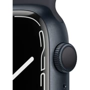 Apple Watch Series 7 GPS ، هيكل من الألومنيوم الليلي 41 ملم مع حزام رياضي منتصف الليل - عادي