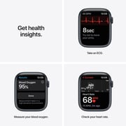 Apple Watch Series 7 GPS ، هيكل من الألومنيوم الليلي 41 ملم مع حزام رياضي منتصف الليل - عادي