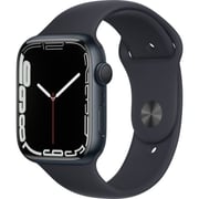 Apple Watch Series 7 GPS ، هيكل من الألومنيوم الليلي 45 ملم مع حزام رياضي منتصف الليل - عادي