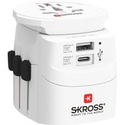 Skross 1302472 World Travel Adapter with Dual USB Port