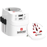 Skross 1302472 World Travel Adapter with Dual USB Port